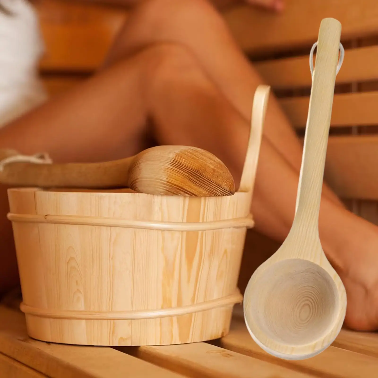 Wooden Sauna Water Dipper Spoon Handmade Bath Ladle for Sauna Room Steam Spa Bathtub Accessories Durable Eco Friendly