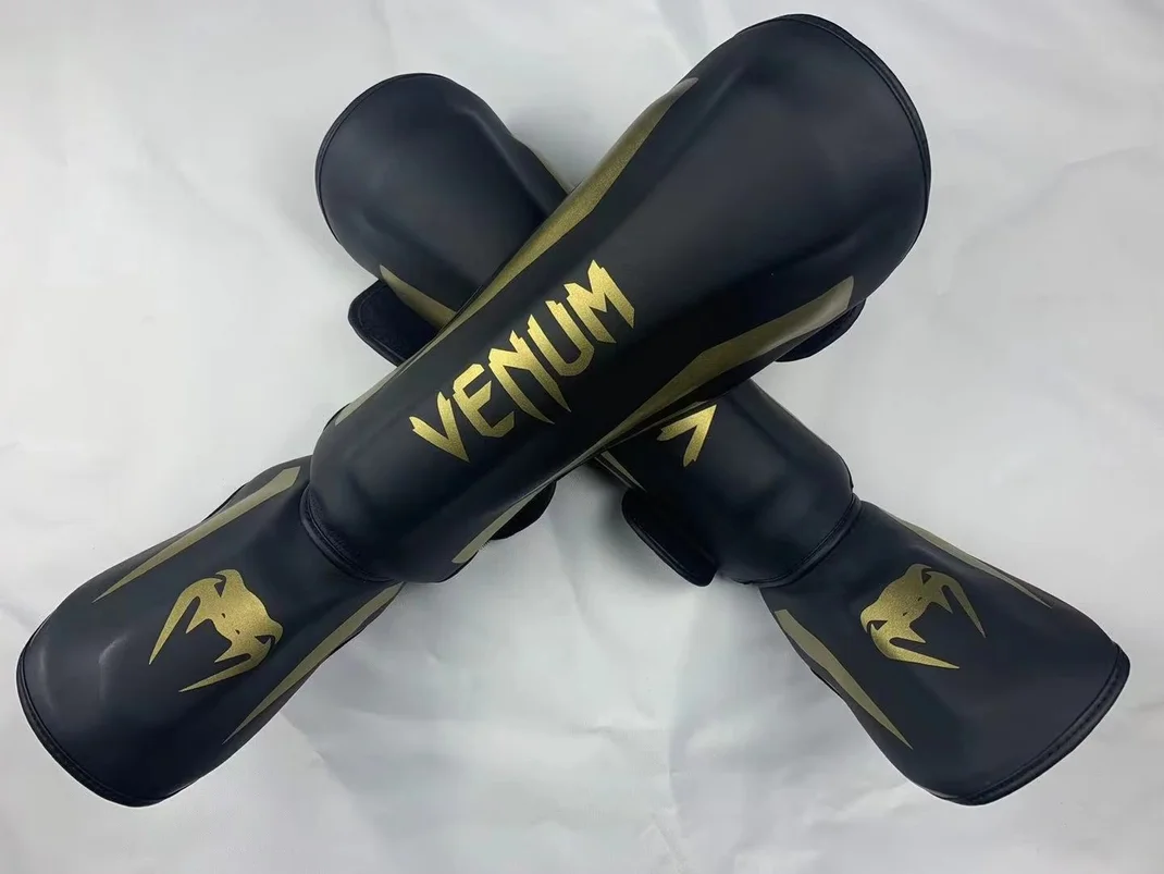 Protège-tibias de boxe professionnels en cuir PU pour Muay Thai, protège-chevilles, jambières d'entraînement MMA Muay Thai, protège-tibias légers pour coups de pied