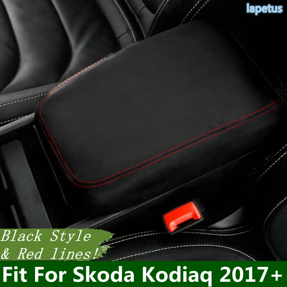 

Central Control Armrest Storage Compartment Box Pad Protection Case For Skoda Kodiaq 2017 - 2022 PU Leather Car Accessories