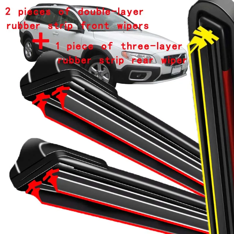 

For Volvo XC70 2008-2016 2009 2010 2011 2012 Wiper Front & Rear Wiper Blades Windshield Windscreen Window Brushes 26"+20"+14"