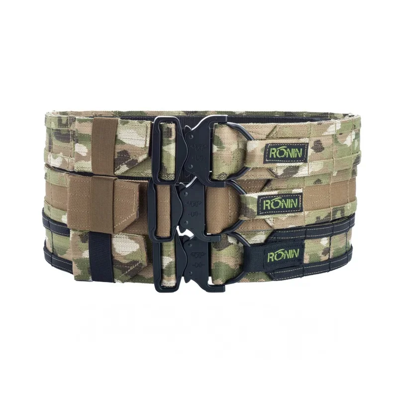 2 inch Width Combat Ronin Style Tactical Molle Belt Outdoor Military Hunting Double Layer Belt Molle System Airsoft Belt