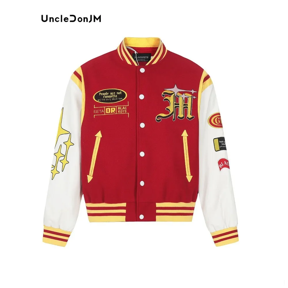 

Splicing Baseball Jersey Men Clothing Streetwear Varsity Jacket Korean Fashion Coats Men