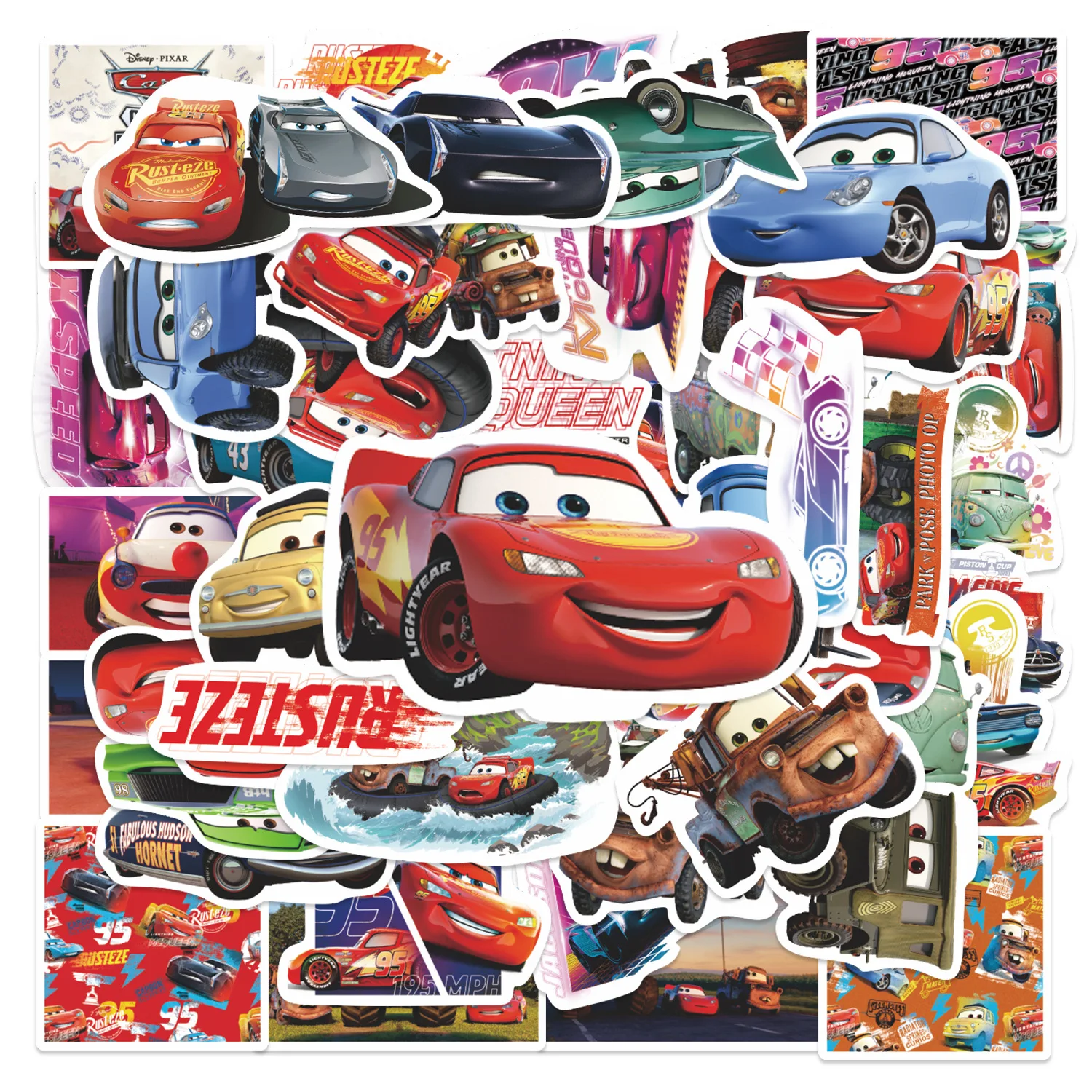 

10/50PCS Disney Cars Animated Movie Cartoon Stickers DIY Guitar Phone Laptop Suitcase Water Cup Skateboard Waterproof Decals
