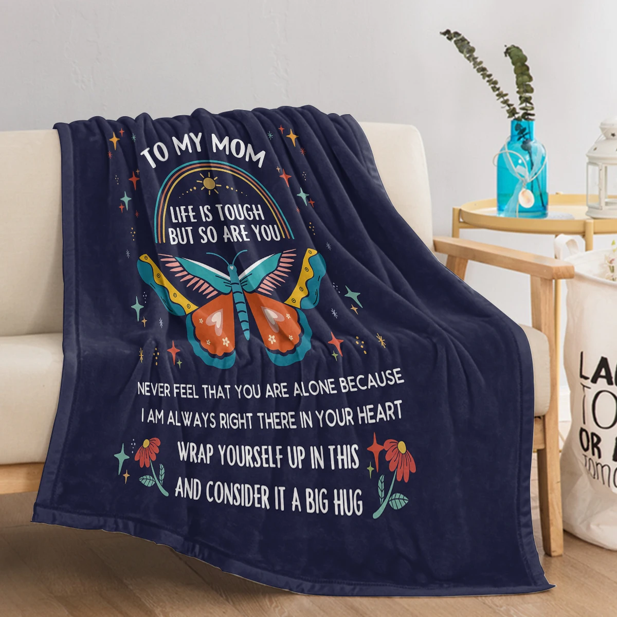 

Colourful Butterfly Design Blanket Good Flannel Throw Blanket for Mom Soft Comfort Cozy Throw Blanket for All Seasons