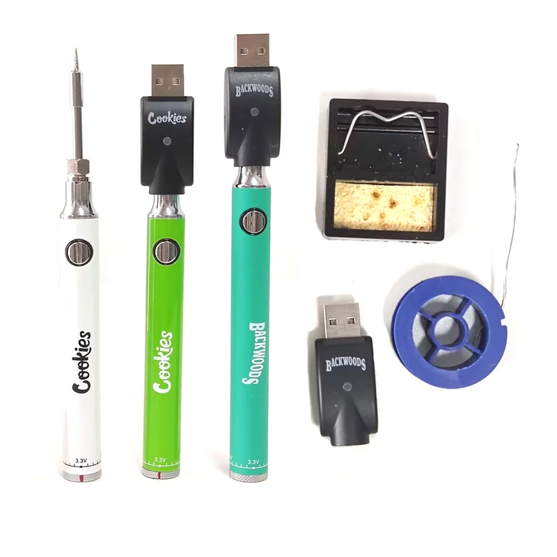 10pcs/lot electricity soldering iron Cookies BK backwoods battery 510 thread Welding Repair Tools Set Adjustment Heating Pen