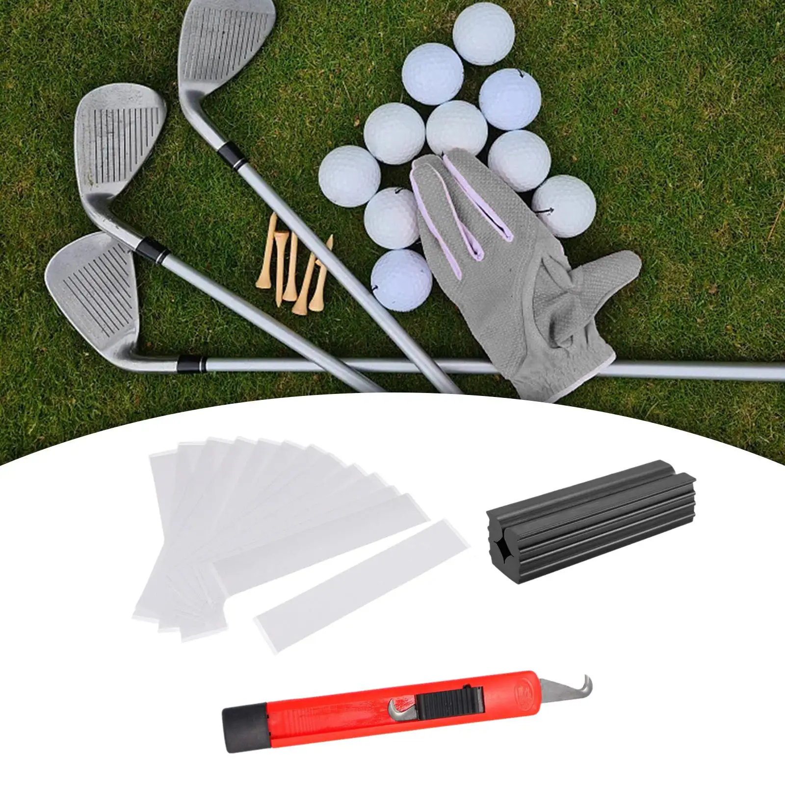 

Club Grip Repair Kits Regrip Tools DIY Portable Golf Grip Hook Blade Grip Tape Strips Grips Removal Golf Grip Replacement Kit