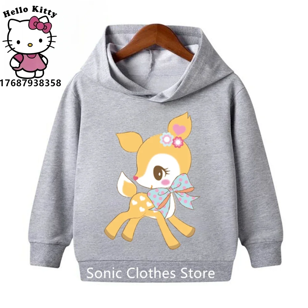 Hummingmint Hoodies Kids Sanrio Sweatshirts Girls Kawaii Pullover Anime Cartoons Boy Kids Casual Tops Hello Kitty Clothes