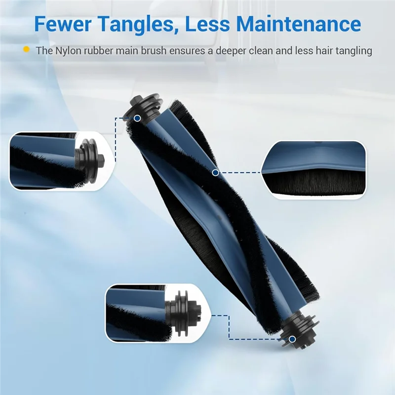 ABVI-อะไหล่ทดแทนเข้ากันได้กับ Eufy C10 หุ่นยนต์สูญญากาศชุดอุปกรณ์เสริมแปรงลูกกลิ้งแผ่นกรอง HEPA, แปรงด้านข้าง