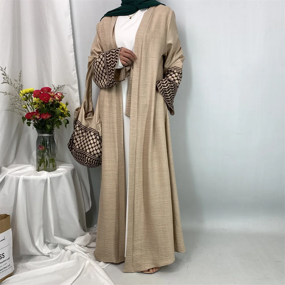 

Eid Open Abaya with Bag Muslim Dress Women Ramadan Morocco Kaftan Islam Cardigan Dubai Arab Robe Modest Kimono Jalabiya Kebaya