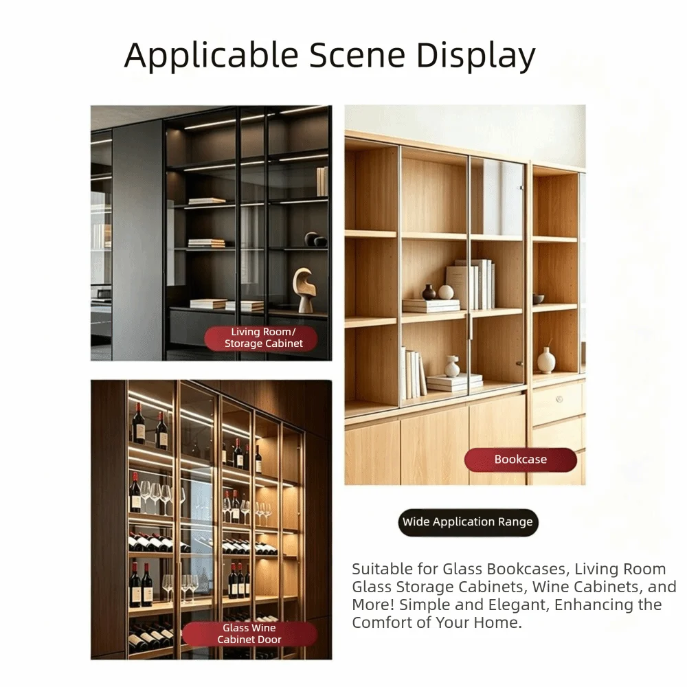 Invisible Aluminum Alloy Sliding Door Handle No Drilling Required Cabinet Door Handle Glass Door Handle For Kitchen Cabinet