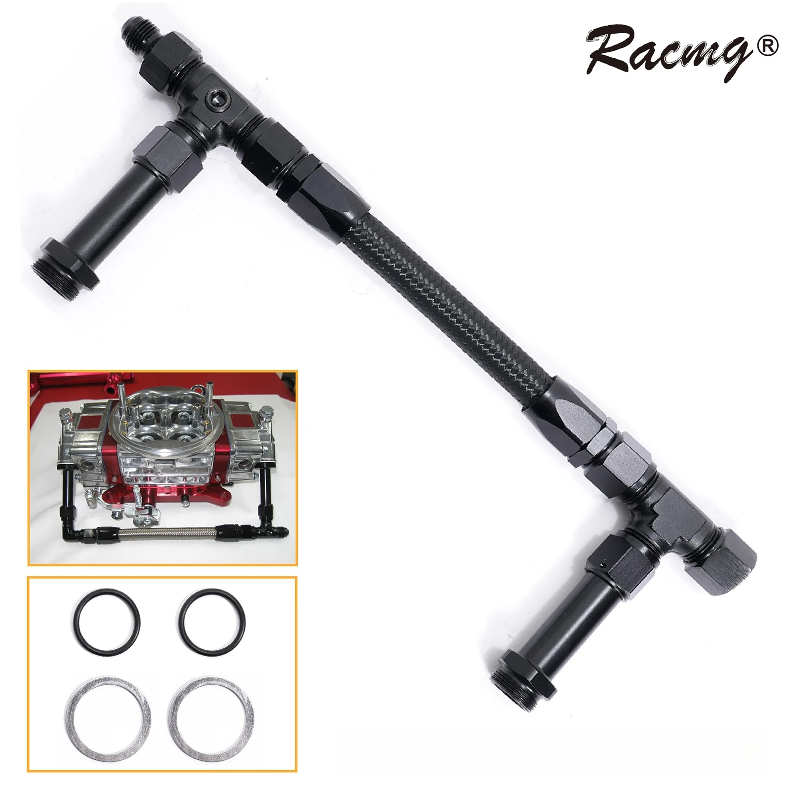 

AN8 Braided Dual Feed Carb Fuel Line Double Pump For 4150 Holley Carburetor Car Accessories Shipping from US