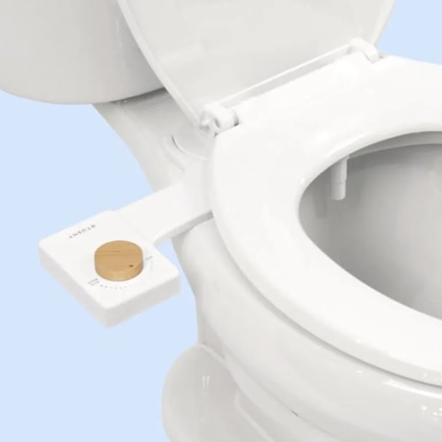 

Fresh Cool Water Bidet: Ultra Slim Toilet Seat Attachment with Non-Electric Self-Cleaning Hygienic Nozzle for Enhanced Bathroom