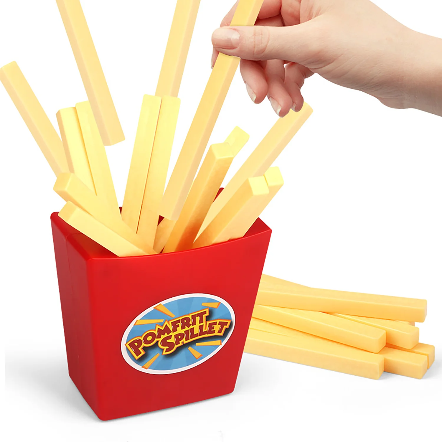 Draw french fries toy fun party multiplayer tabletop game prank bounce french fries tabletop game (sticker style random)