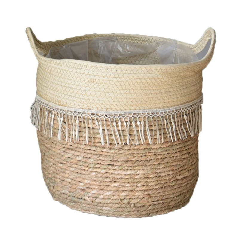 

Woven Seagrass Tummy Basket Is Used to Store Plant Basket or Toy Basket