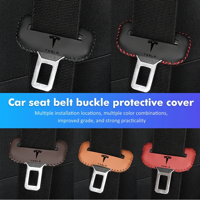 Car Seat Safety Belt Buckle Anti-Scratch Cover Protector Clip For Tesla Model 3 Y S X Roadster