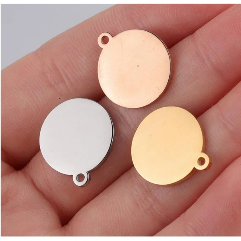 5 piece/lot 20/25mm 1.5mm Thickness Stainless Steel Round Blank Stamping Plate Discs Mirror Polished DIY Charm Disk