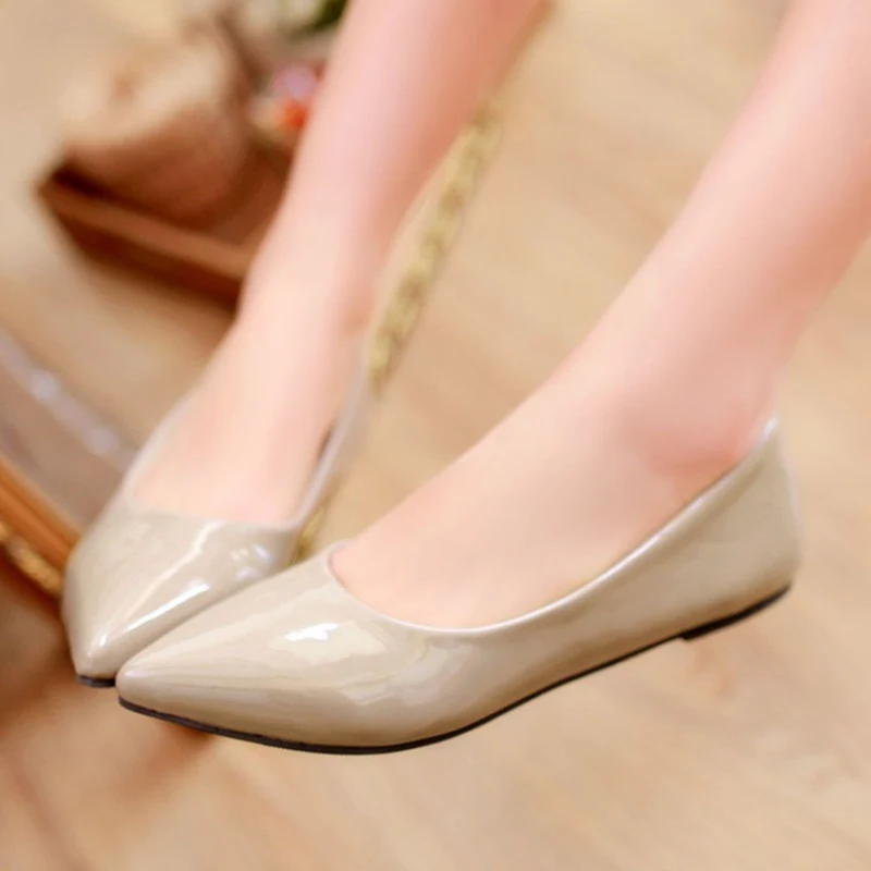 Comfortable Flat Woman Flats Spring Autumn Female Ballet Shoes Pointed Toe Red Nude Red Blue Casual Work Loafer Shoes Women