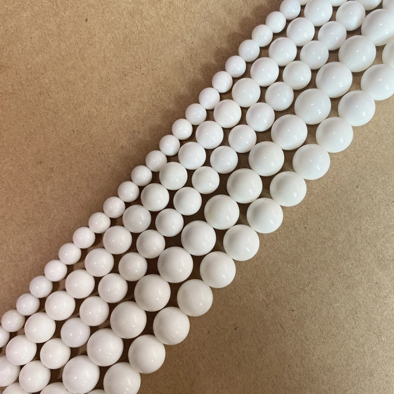 Natural Stone White Coral Round Beads 15\