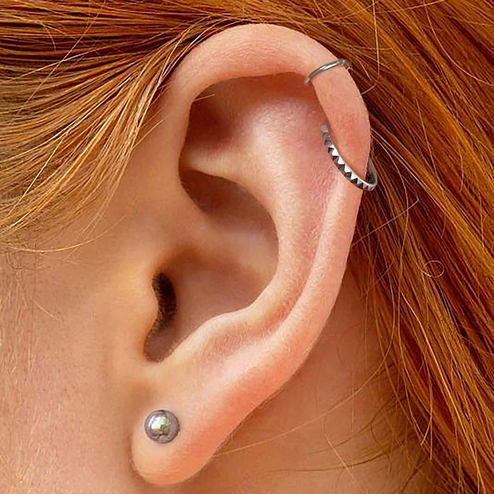 F136 Titanium Tragus Piercings CZ Nose Ring Hoop Cartilage Earring Stud Helix 16g Hinged Septum Charming Segment Body Jewelry