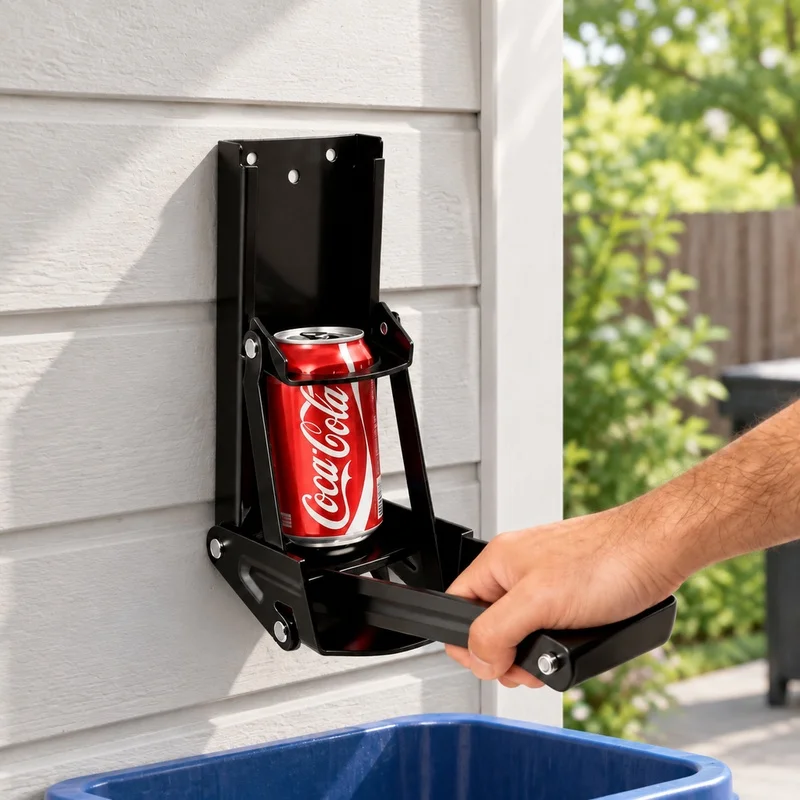 Sturdy Metal Crusher Designed for 16oz Aluminum Bottles and Cans, Ideal for Efficient Recycling of Soda, Beer, and Seltzer