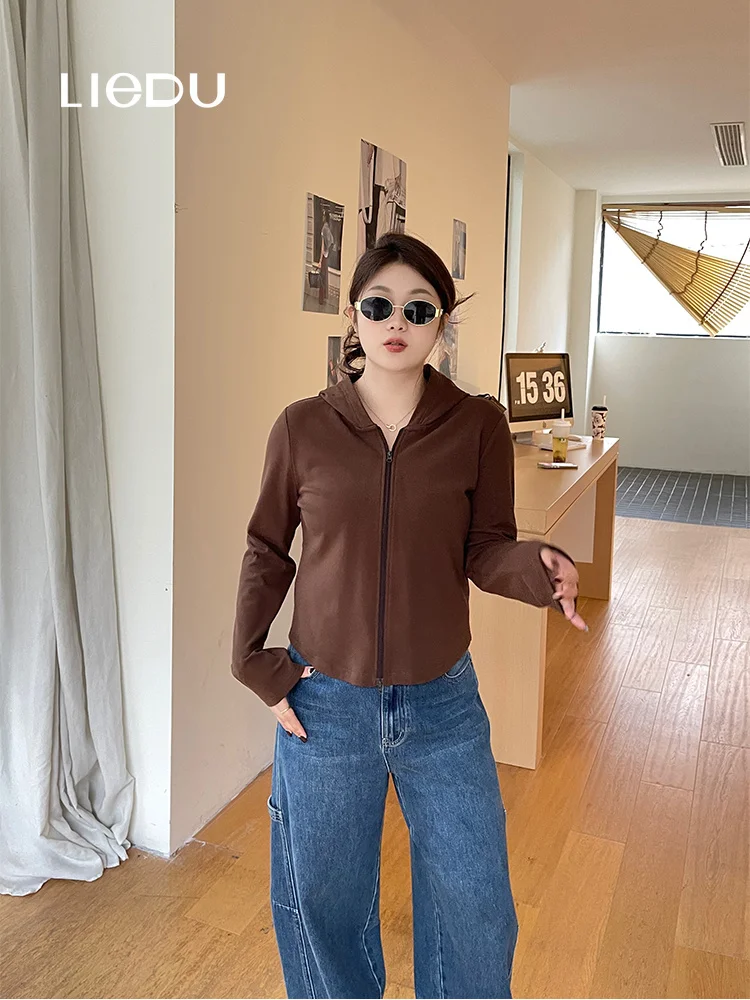 LIEDU Autumn Elegant Streetwear Fashion Coats Women Slim Long Sleeve Zipper Cardigan Shirt Vintage Elegant Office Casual Tops
