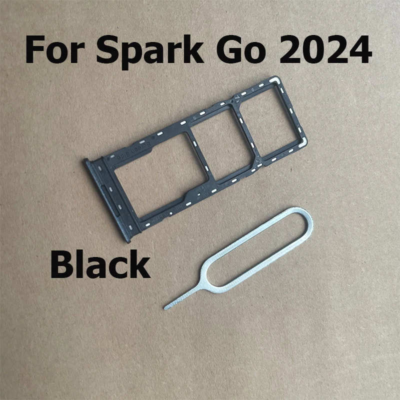 Bandeja de cartão sim para tecno spark go 2024, adaptador de slot para suporte de cartão sim e peças de reparo de suporte de bandeja micro sd