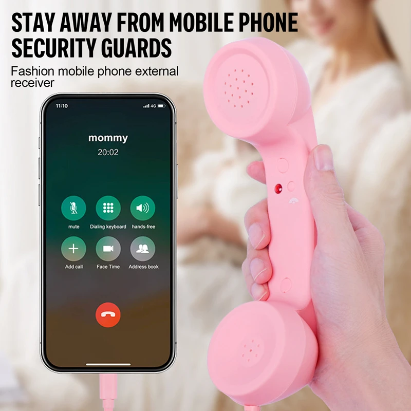 Type-C Wired headphones Retro Phone Handset Microphone for Android Plug&Play Wired Headset for Voice Chat Live Streaming Sound