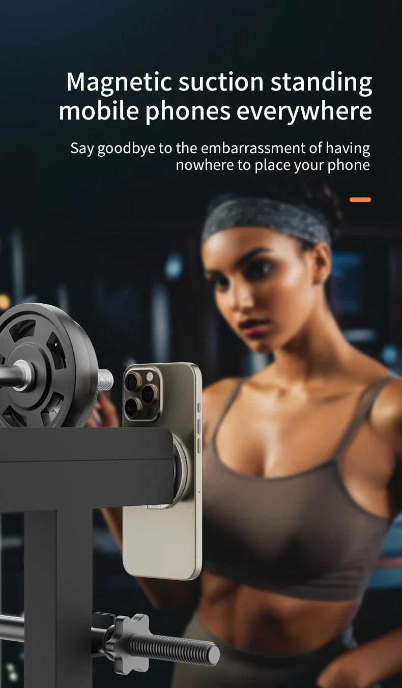 Doppelseitiger MagSafe-Telefonständer, magnetischer Telefonringhalter, Ständer, Magnetgriff für Telefon, 16, 15, 14, 13, Android, Fitnessstudio, Autohalterung – Detail 7