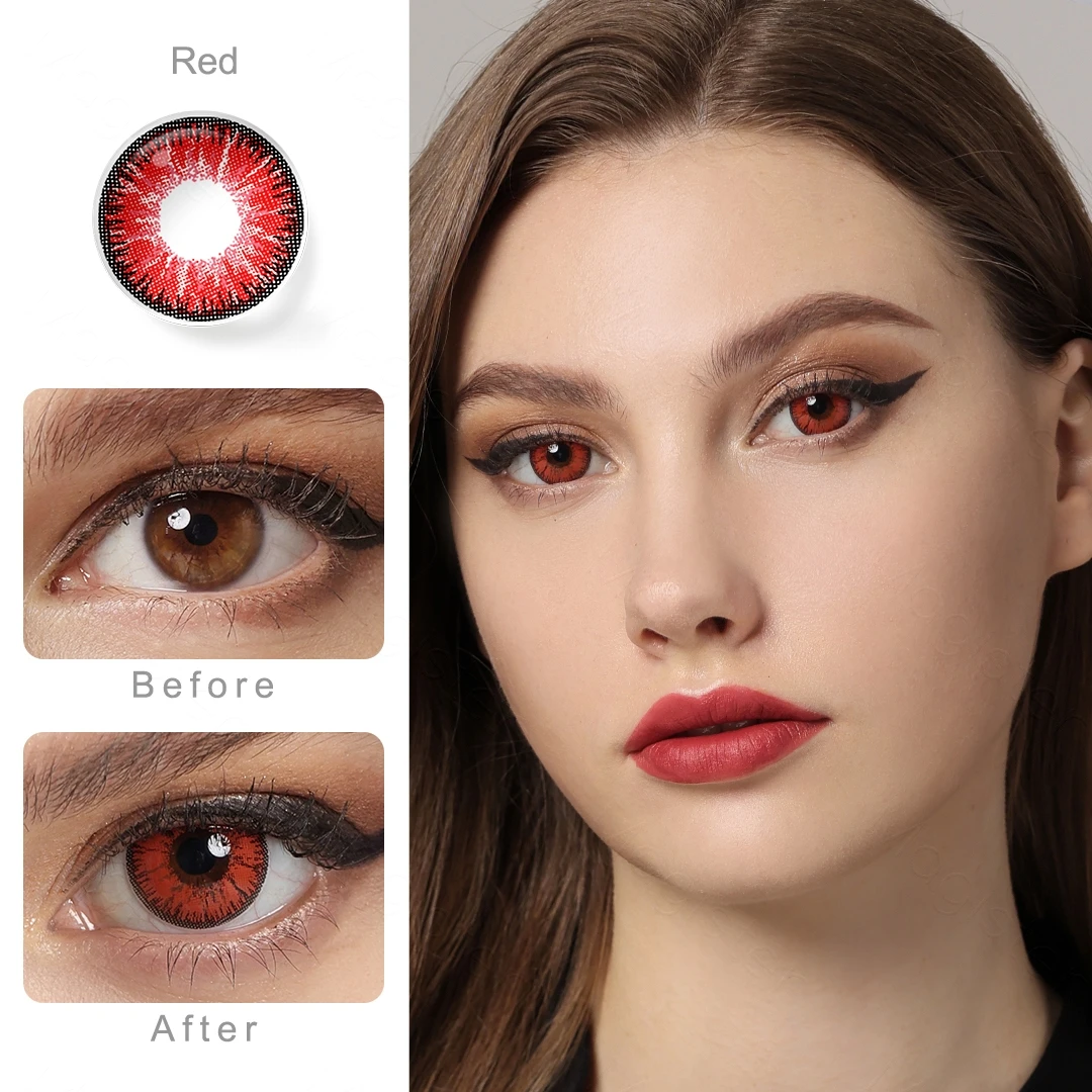 Color Contact Lenses For Eyes Anime Cosplay Colored Lenses Blue Red Multicolored Lenses Contact Lens Beauty Pupils