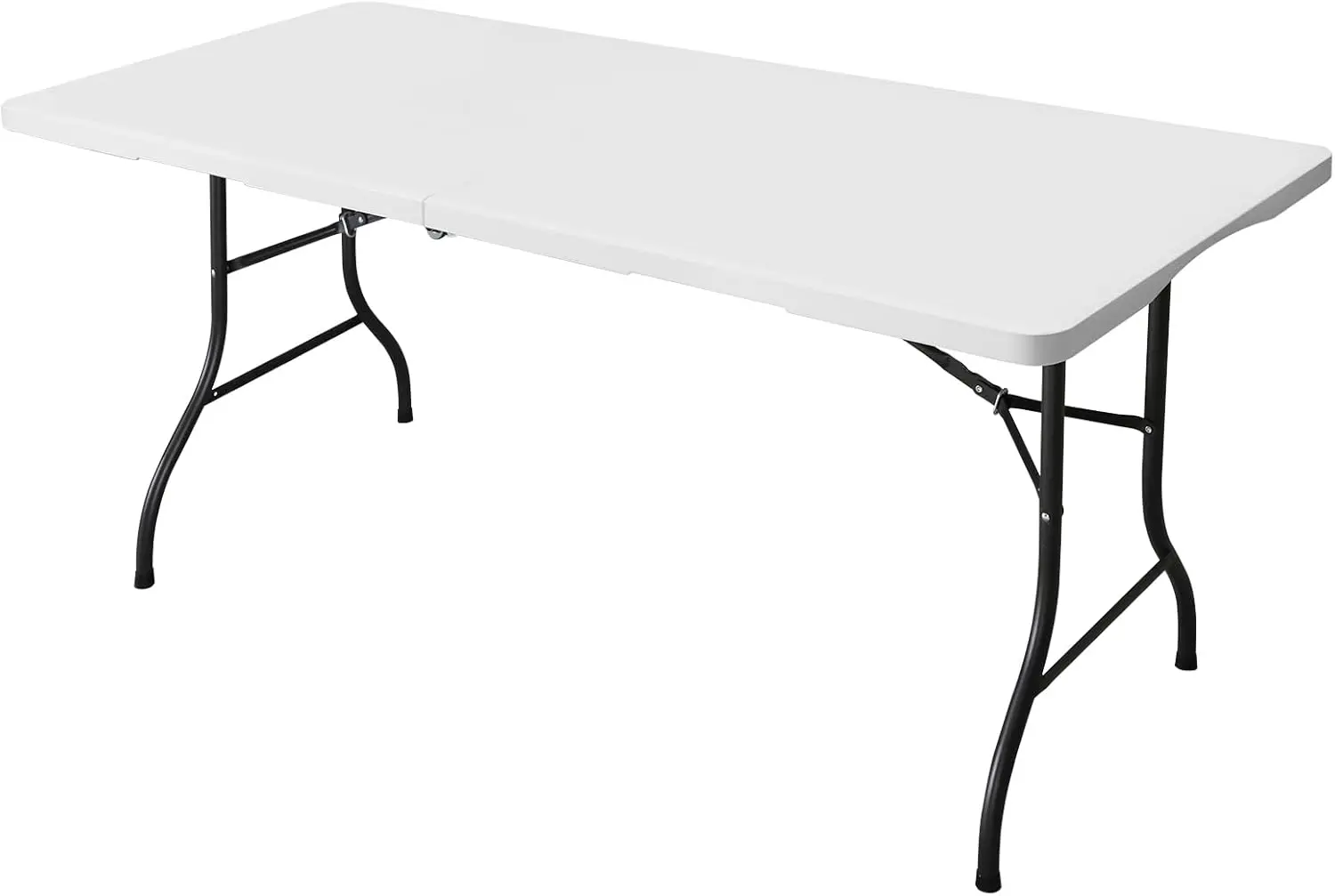 

6ft Folding Table, Heavy Duty Portable Plastic Utility Table for Indoor/Outdoor Use - White