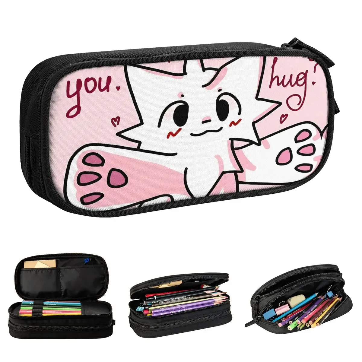 Hug Boykisser Silly Cat Pencil Case Cartoon Pencilcases Pen Holder for Student Big Capacity Bag Students School Stationery