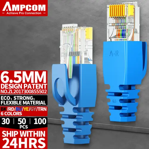 AMPCOM RJ45 Ethernet Network Cable Strain Relief Boots Cable Connector Plug Covers for CAT8 CAT7 CAT6A CAT6 CAT5E CAT5 - Image 10
