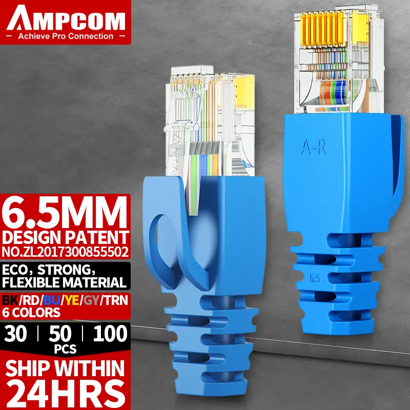 AMPCOM RJ45 Ethernet Network Cable Strain Relief Boots Cable Connector Plug Covers for CAT8 CAT7 CAT6A CAT6 CAT5E CAT5 - Image 10