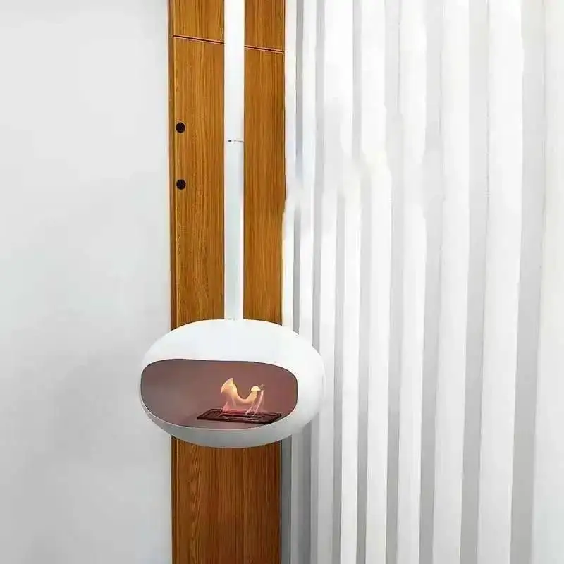 Living Designer Creative Home Heating Decoration Nordic Room Porch Real Fire Fireplace Hanging Fireplaces Iron Art Heating Stove