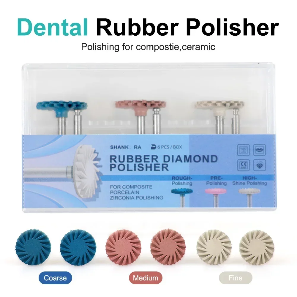 

XYSZ 1Box Dental Rubber Polisher Composite Resin Polishing Diamond System RA Disc Kit 14mm Wheel Spiral Flex Burs Tools