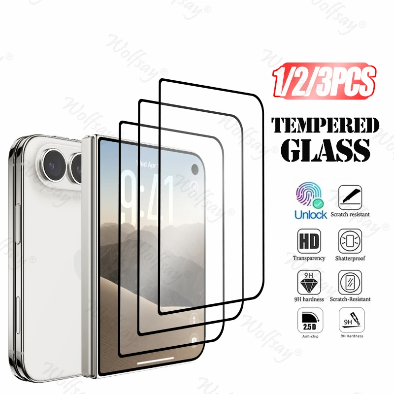 3/2/1PCS Outer Screen Protector For iPhone Duo Tempered Glass iPhone Duo Full Glue Anti-Scratch Protective Film For iPhone Duo