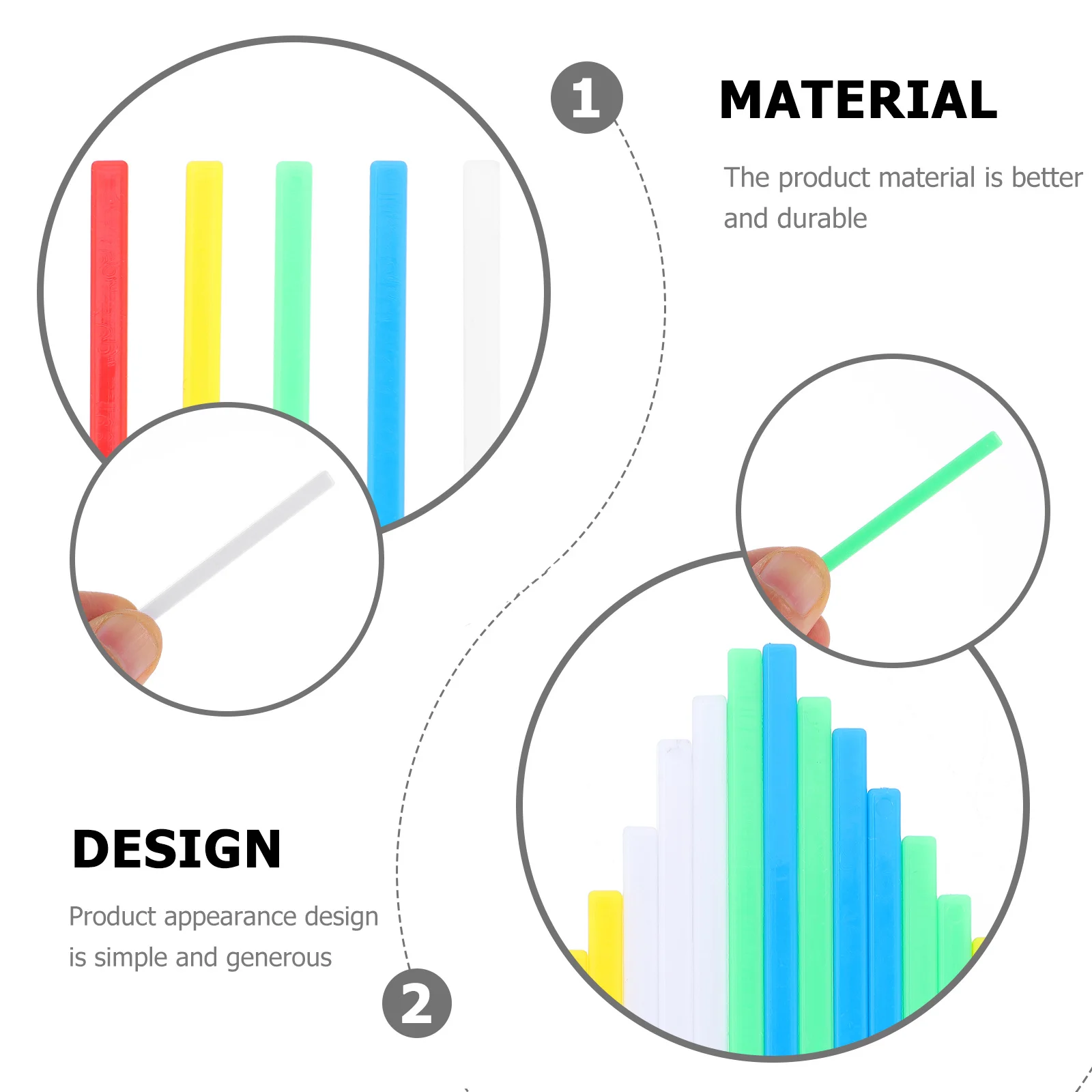 

2 Bags Colorful Plastic Counting Sticks Arithmetic Rods Montessori Education Plaything Mathematics Teaching Aids for Children