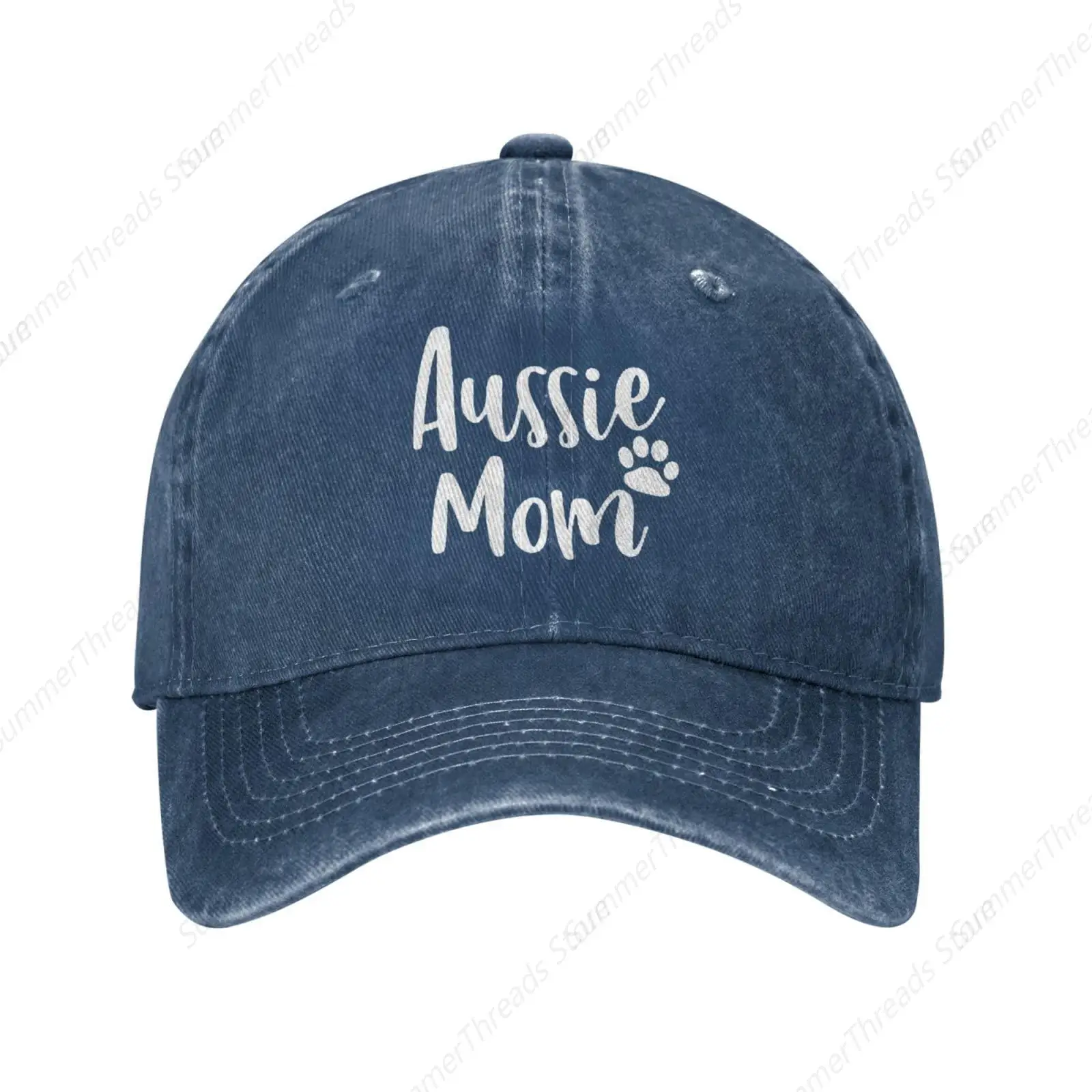 Aussie Mom Australian Shepherd Cowboy Baseball Hat Men Women Classic Adjustable Outdoor Baseball Cap