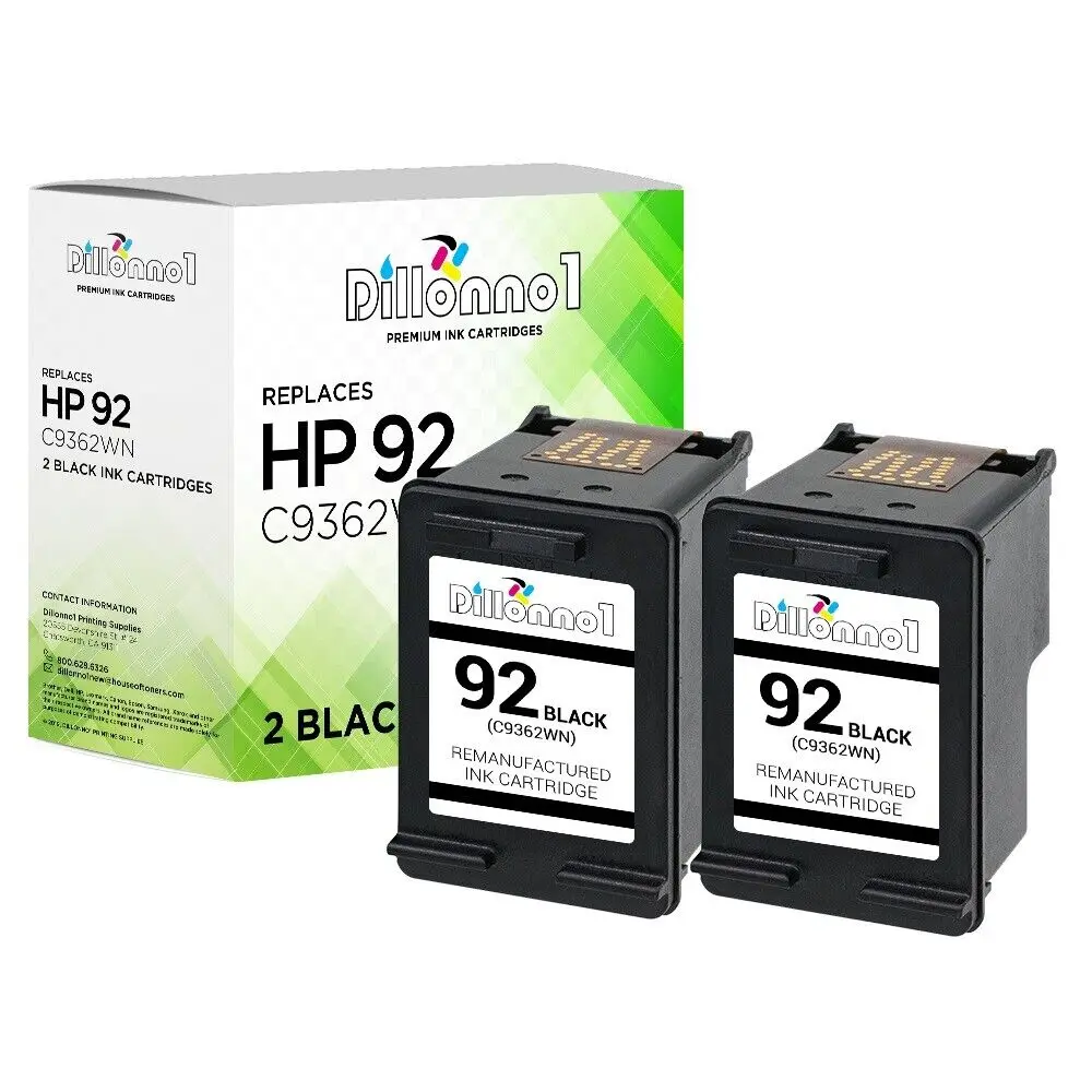 

2pk For HP 92 C9362WN For Photosmart C3180 C3183 C3188 C3190 C3193 C3194 C4180