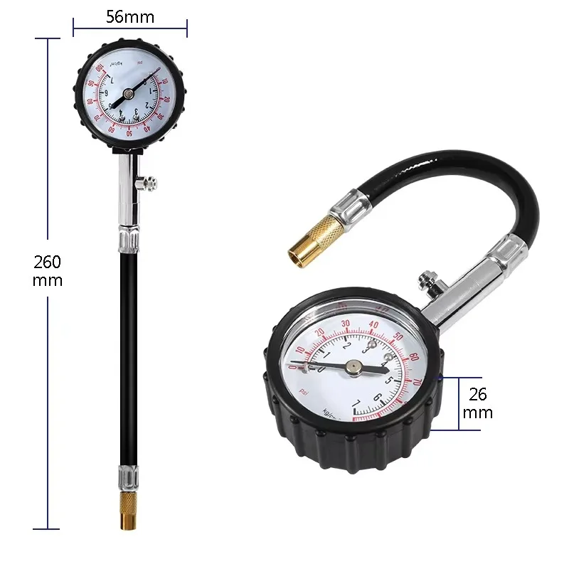 100Psi Car Tyre Air Pressure Tester High-precision Long Tube Tire Gauge Meter For Auto Motorcycle Truck Bike Measurement Tools