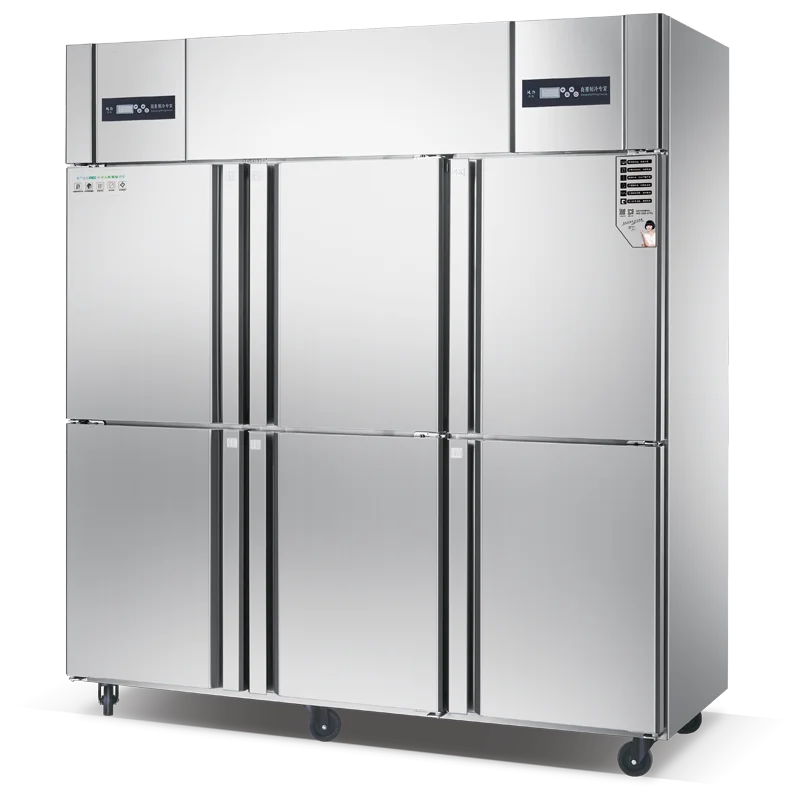 مصنع بيع سعة كبيرة تبريد الهواء ثلاجة باردة قابل للتعديل درجة حرارة واحدة تستقيم الفريزر ثلاجة باب مزدوج فندق