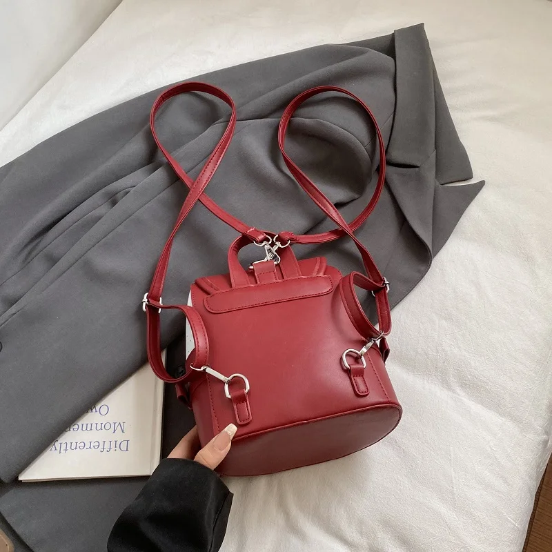 Fashion Y2K Style Cute Bowknot Girls Small Backpack Sweet Lolita PU Leather Women Shoulder Bags Female Kawaii Travel Daypack