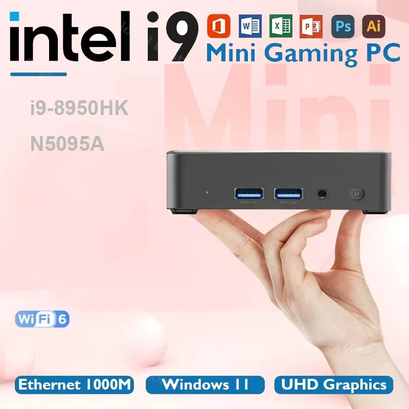 

2025 Mini PC Windows 11 Intel Core i9 8950HK Celeron N5095 Portable Desktop PC 16GB DDR4 1TB 2TB SSD WiFi 6 Gaming Computer