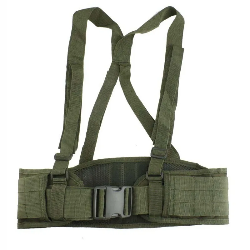 Camouflage Nylon MOLLE Waist Belt with Adjustable Shoulder Straps for Outdoor Training Pouches and Utility Gear view 6