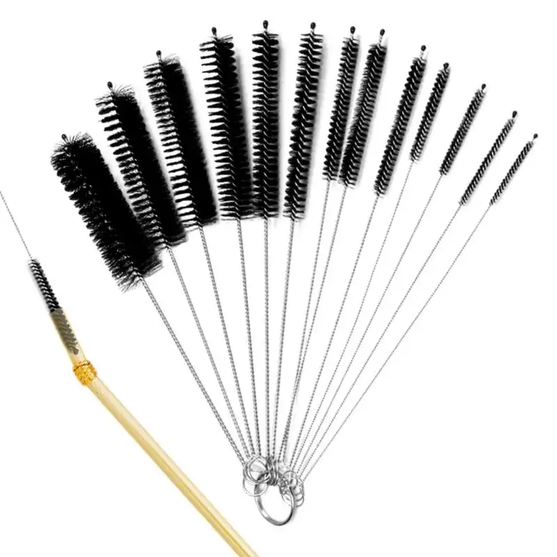 10Pcs/set Straw Brush Set Hard Bristle Nylon Tube Bottle Straw Washing Cleaner Household Kitchen Cleaning Brush Set