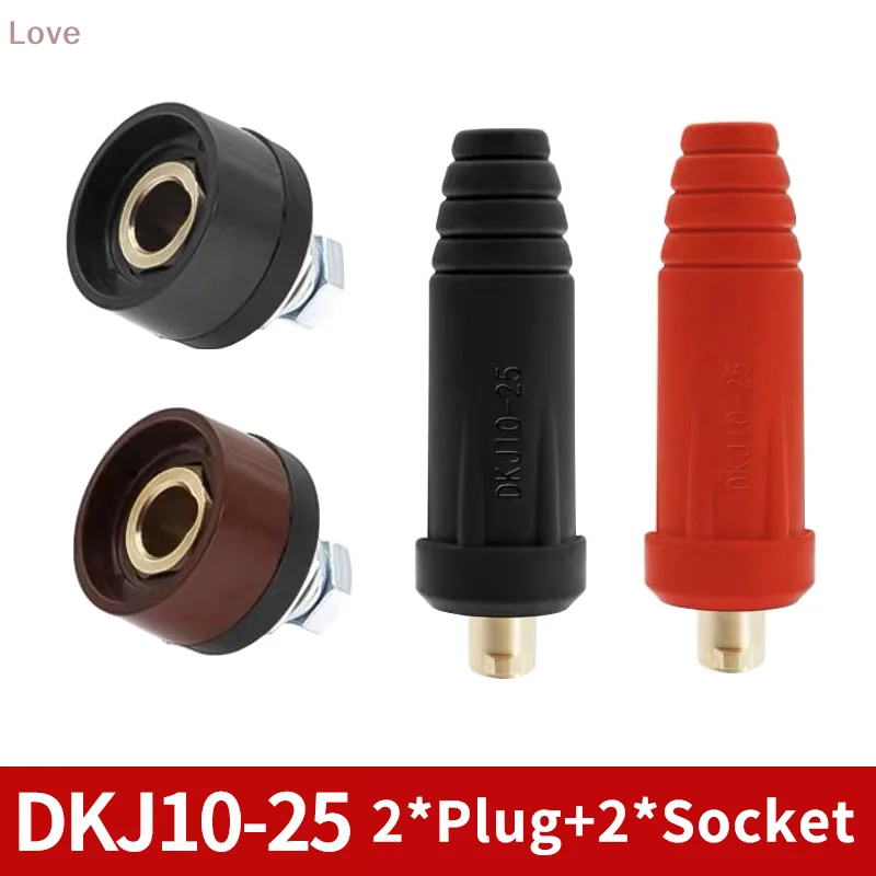 

[L] 4Pcs DKJ10-25 35-50 50-70 TIG Welding Machine Quick Fitting Female Male Cable Connector Clamp Panel Socket Set Quick Fitting