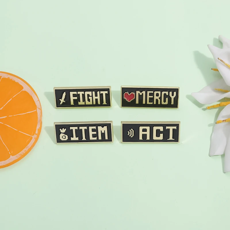 الأحمر القلب الرحمة شارة المينا دبابيس Undertale لعبة ACT العنصر بروش شارة التلبيب على ظهره مضحك مجوهرات اكسسوارات هدية لصديق #3