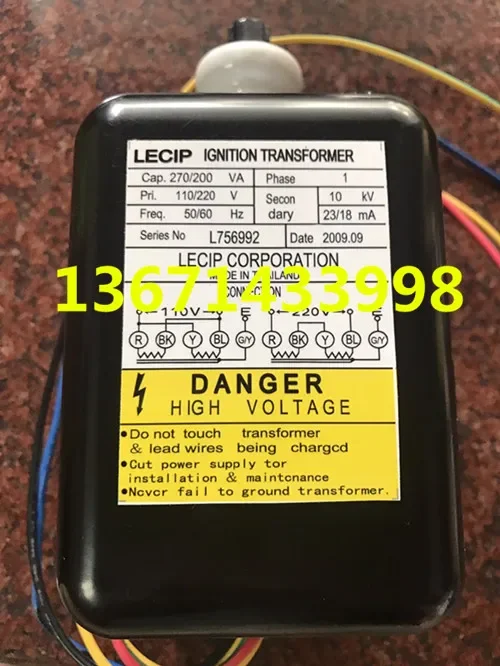 2025 Sanyang LECIP Paquete de alto voltaje de encendido marino L756992 Transformador de encendido de caldera unipolar 1x10KV