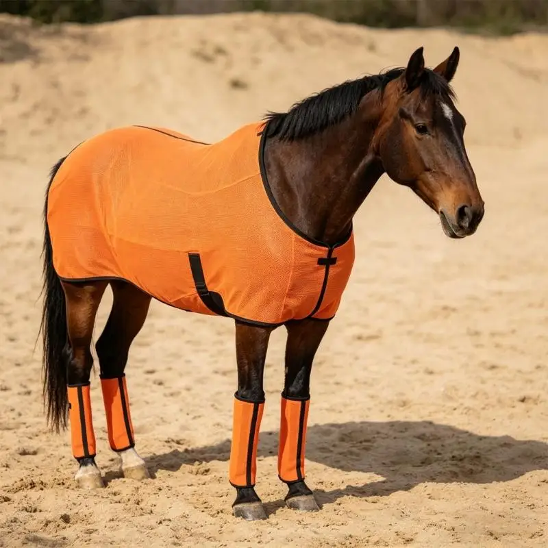 

4Pcs Fine Mesh Loose Horse Boot Mesh Horse Fly Leggings Equestrian Accessories