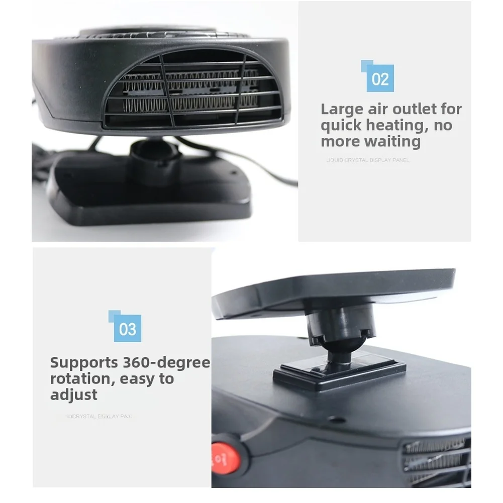 

Car Heater 12V 150W Car Heater Defroster For Windows Portable Fast Warm And Cool Air Heater With Adjustable Settings Accessories